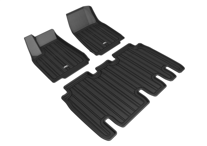Tesla Model X Floor Mat Set - Front + Rear - 3D MAXpider - Elitect - Black - `16-`21 Tesla Model X Floor Mat Set - Front + Rear - 3D MAXpider - Elitect - Black - `16-`21